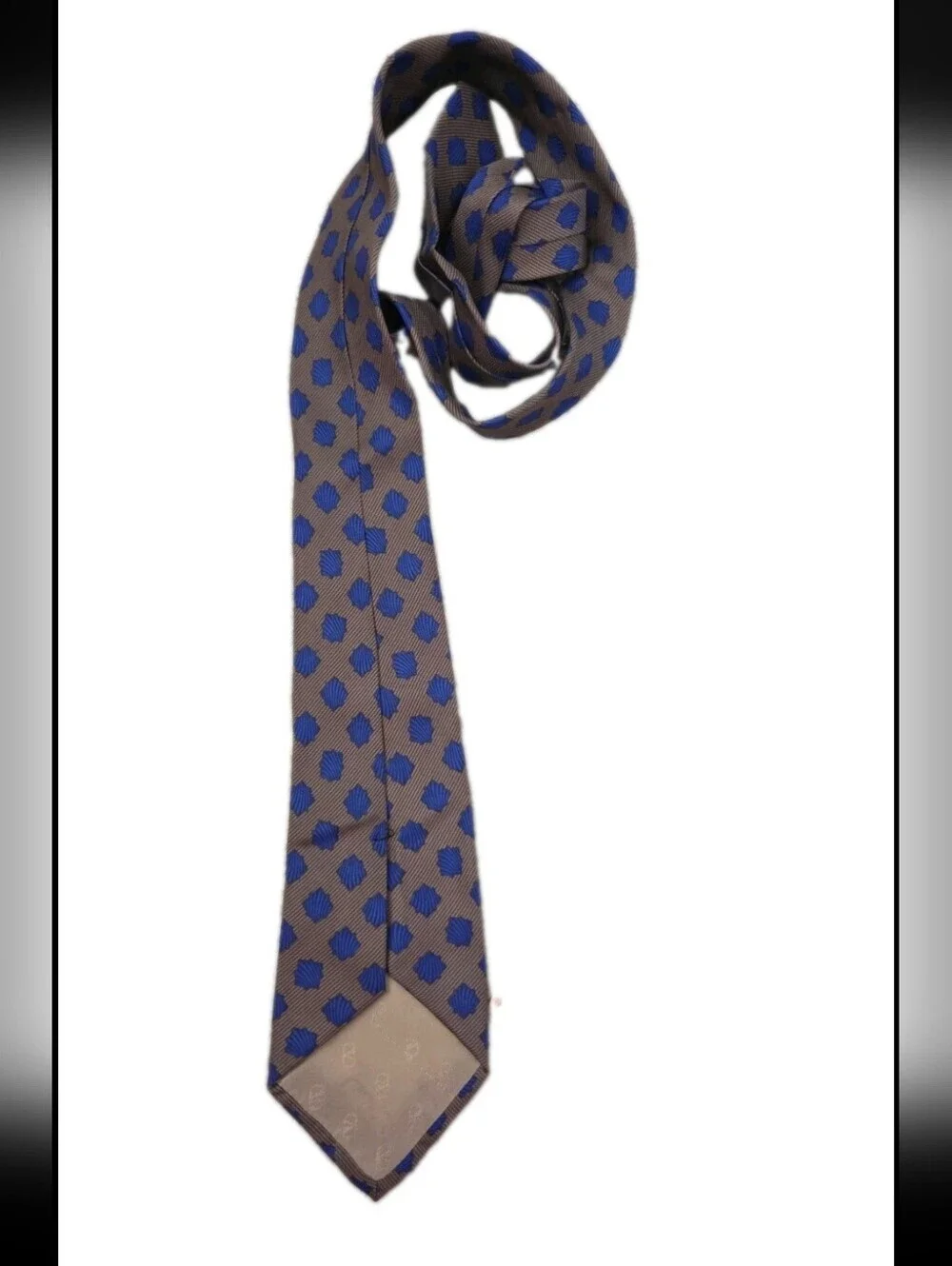 Valentino Mens Brown And Blue Designer Professional 100% Silk Italian Neck Tie